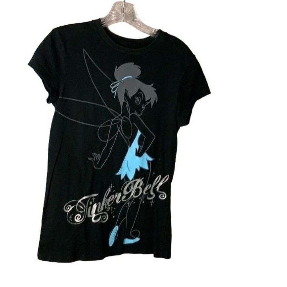 The Wonderland Of Disney Girls LG 11/13 Tinker Bell Black T Shirt Short Sleeve